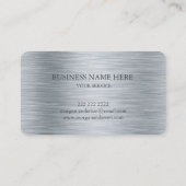 Minimalistische Brushed Metal Silver Style Profess Visitekaartje (Achterkant)