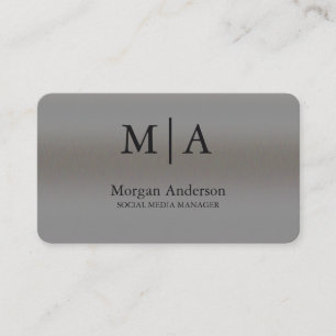 Minimalistische Brushed Metal Silver Style Profess Visitekaartje