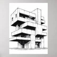 Minimalistische Brutalistische Architectuur Lijn K