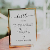 Minimalistische bubbel verzenden uit teken, bruilo kaart