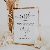 Minimalistische bubbel verzenden uit teken, bruilo reclamebord met voetstuk