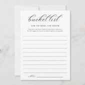 Minimalistische Bucket List Vrijgezellenfeest Game Kaart (Voorkant)