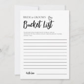 Minimalistische bucketlist voor bruid en bruidegom kaart (Voorkant)
