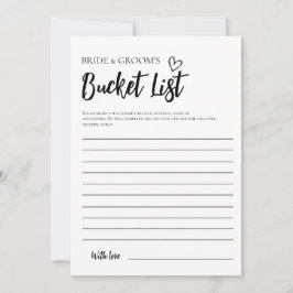 Minimalistische bucketlist voor bruid en bruidegom kaart