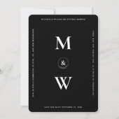 Minimalistische budget bruiloft monogram zwart mod save the date (Voorkant)