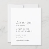 Minimalistische budget bruiloft Save the Date (Voorkant)