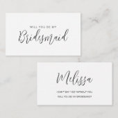 Minimalistische budgetbridesmaïde Kaart Opmerking: Notitiekaartje (Voorkant / Achterkant)