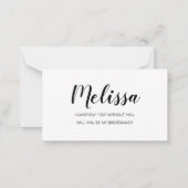 Minimalistische budgetbridesmaïde Kaart Opmerking: Notitiekaartje (Achterkant)