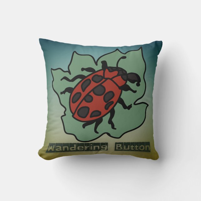 Minimalistische bug Chilling op een blad | grappig Kussen (Voorkant)