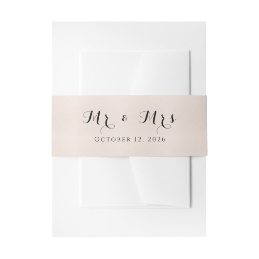 Minimalistische buikband – Aangepaste tekst Uitnodigingen Wikkel (Voorkant Voorbeeld)