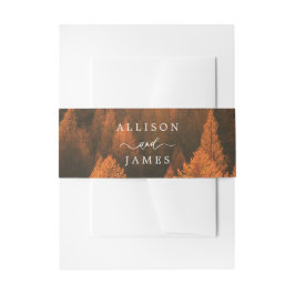Minimalistische buikband Hout in de herfst Uitnodigingen Wikkel