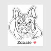 Minimalistische Bulldog Outline Sticker - Zwart &  (Vel)