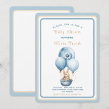 Minimalistische Bunny Blue Waterverf Baby Jongensd