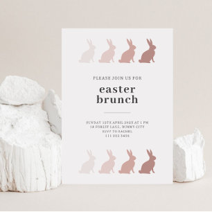 Minimalistische Bunny Easter Brunch Uitnodiging
