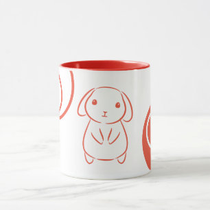 Minimalistische Bunny Illustratie Mok