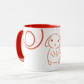 Minimalistische Bunny Illustratie Mok (Voorkant links)