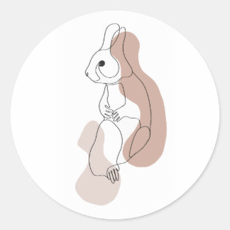 Minimalistische Bunny-lijn kunst sticker