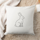 Minimalistische Bunny Line Art Sierkussen - Schatt (Deken)