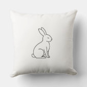 Minimalistische Bunny Line Art Sierkussen - Schatt (Achterkant)