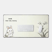 Minimalistische bureaumat met aangepaste naam Koni (Keyboard & Muis)