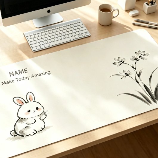 Minimalistische bureaumat met aangepaste naam Koni