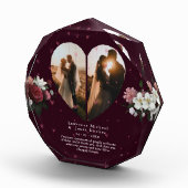 minimalistische Burgundy Custom Heart-modellen Fotoblokken (Rechts)