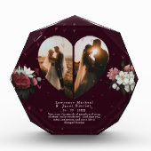 minimalistische Burgundy Custom Heart-modellen Fotoblokken (Voorkant)