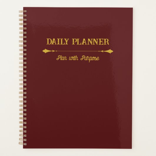 Minimalistische Burgundy Gouden Planner (Voorkant)