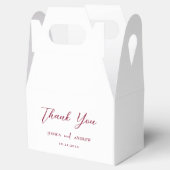 Minimalistische Burgundy Rood & Wit Eenvoudig Huwe Bedankdoosjes (Geopend)