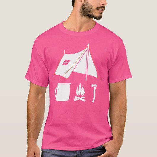 Minimalistische Bushcraft Survival Camping Hiking  T-shirt (Voorkant)