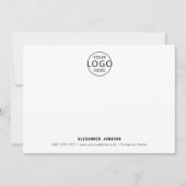 Minimalistische Business Custom Logo Professional Notitiekaartje (Voorkant)