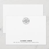 Minimalistische Business Custom Logo Professional Notitiekaartje (Voorkant / Achterkant)