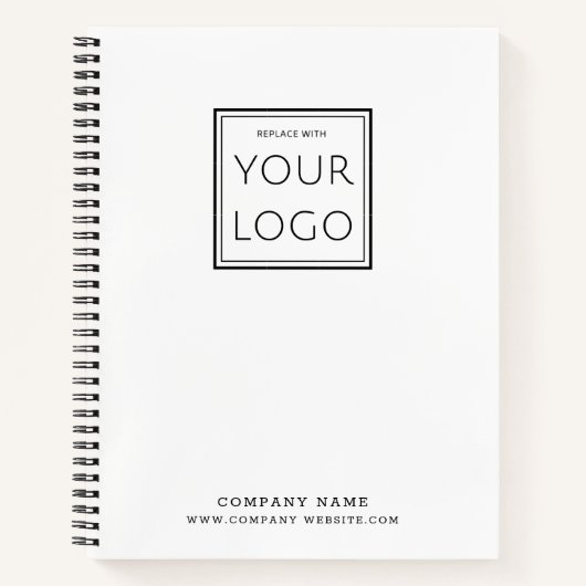 Minimalistische Business Logo Bedrijfsnaam Simple  Notitieboek (Voorkant)