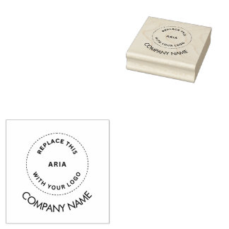 Minimalistische Business Logo Bedrijfsnaam White P Rubberstempel
