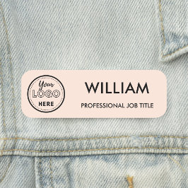 Minimalistische Business Logo Blush Pink Medewerke Naamplaatje