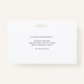 Minimalistische Business Logo Medewerkers Aangepas Badge (Achterkant)