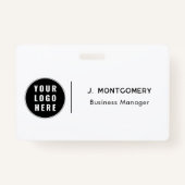 Minimalistische Business Logo Medewerkers Aangepas Badge (Voorkant)