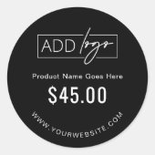 Minimalistische Business Logo Product Prijs Label (Voorkant)