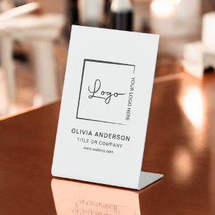 Minimalistische Business Logo Professional Modern Reclamebord Met Voetstuk