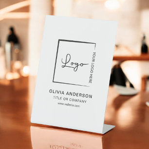 Minimalistische Business Logo Professional Modern Reclamebord Met Voetstuk