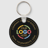 Minimalistische Business Logo Promotional Black Go Sleutelhanger (Voorkant)