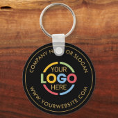 Minimalistische Business Logo Promotional Black Go Sleutelhanger (Voorkant)
