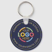 Minimalistische Business Logo Promotionele Navy Bl Sleutelhanger (Achterkant)