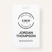Minimalistische Business Logo QR code Medewerker Badge (Voorkant)