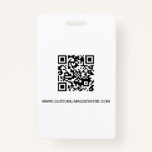 Minimalistische Business Logo QR code Medewerker Badge (Achterkant)