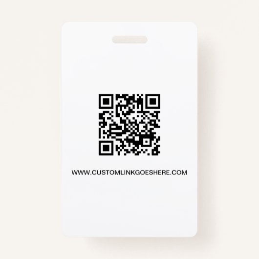 Minimalistische Business Logo QR code Medewerker Badge (Achterkant)