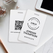 Minimalistische Business Logo QR code Medewerker Badge
