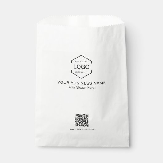 Minimalistische Business Logo QR Code Wit Bedankzakje (Voorkant)