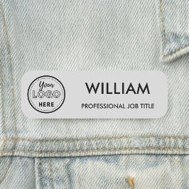 Minimalistische Business Logo Soft Grey Medewerker Naamplaatje