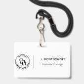Minimalistische Business Logo Vet Tech-medewerkers Badge (Front with Lanyard)